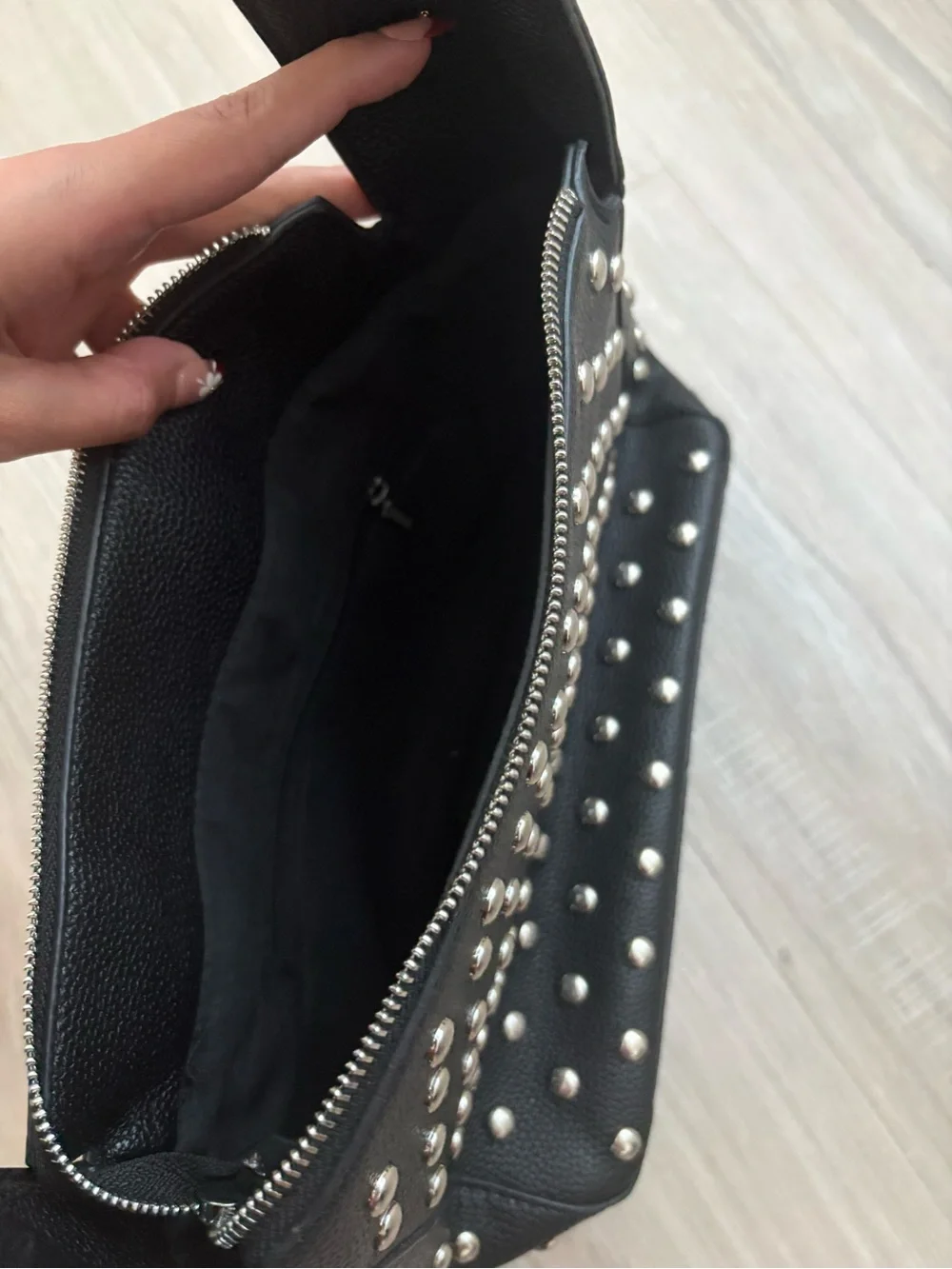 Black Studded Shoulder Bag